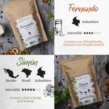 ORIGEENS Bio Kaffeebohnen Probierset 1kg | Premium Bio Arabica Kaffee Ganze Bohnen Sæt 4x250g | Traditionel Röstung | Kaffe Geschenkset