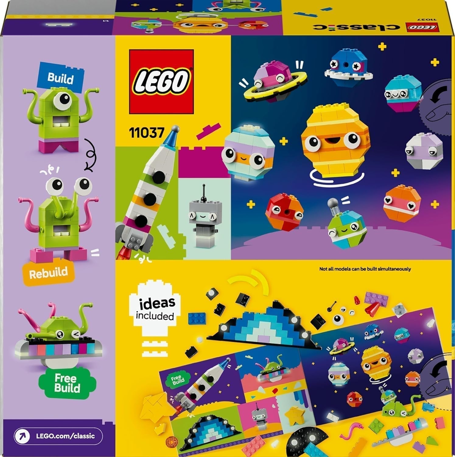 LEGO Classic Creative Space Planets Solsystem Byggemodel til børn Rumlegetøj med raket Rumskib Planeter og Aliens Gave til børn 5 år gamle drenge og piger 11037 Byggesæt Beuche den LEGO-Store