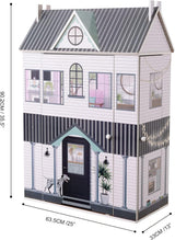 Olivia'S Little World Drømmeland Farmhouse Børn Interaktivt trædukkehus 3 etager med 13 dukkemøbler Tilbehør Hvid TD-13632A Dukkehuse Naty Shop