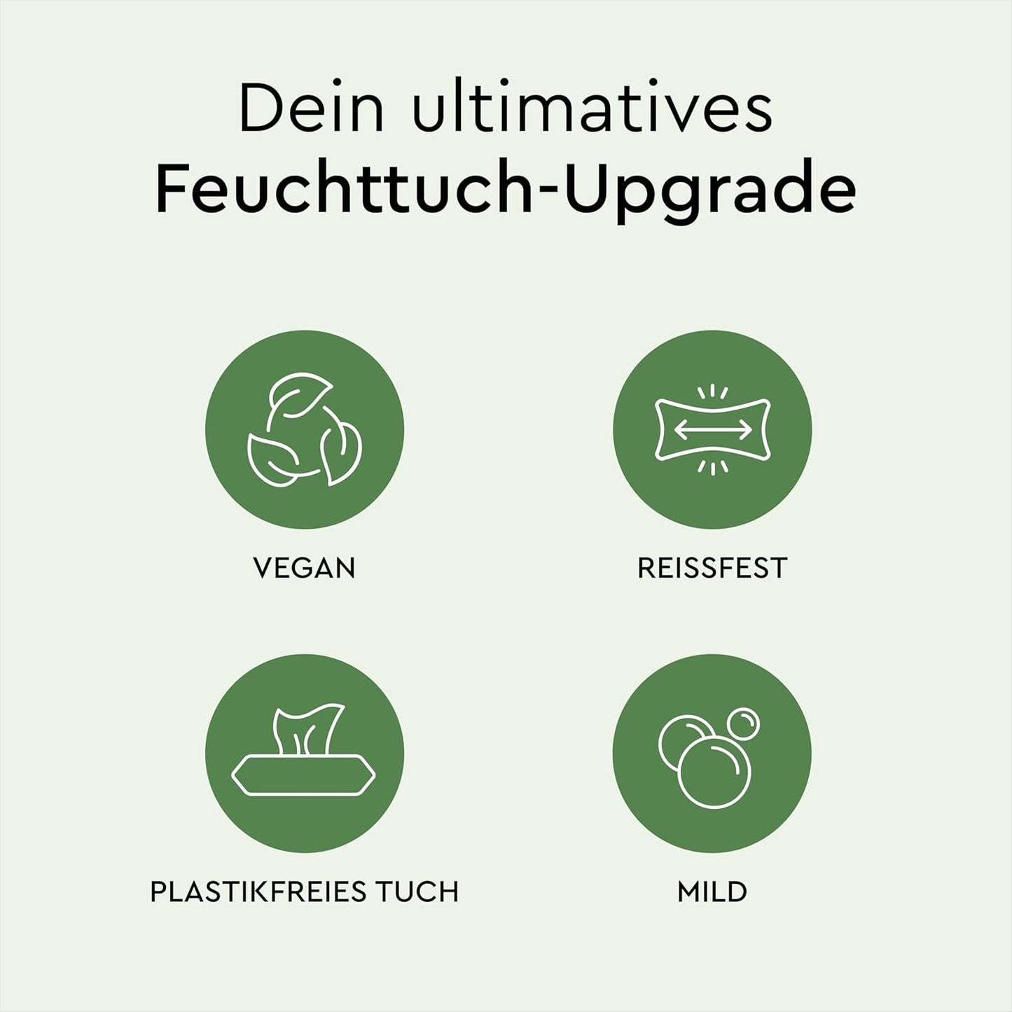 LILLYDOO grønne vådservietter, 600 count (10 x 60), 100 % plastfri rivefast serviet - Parfumefri, skånsom og naturlig, skånsom rensning til følsom hud, dermatologisk testet