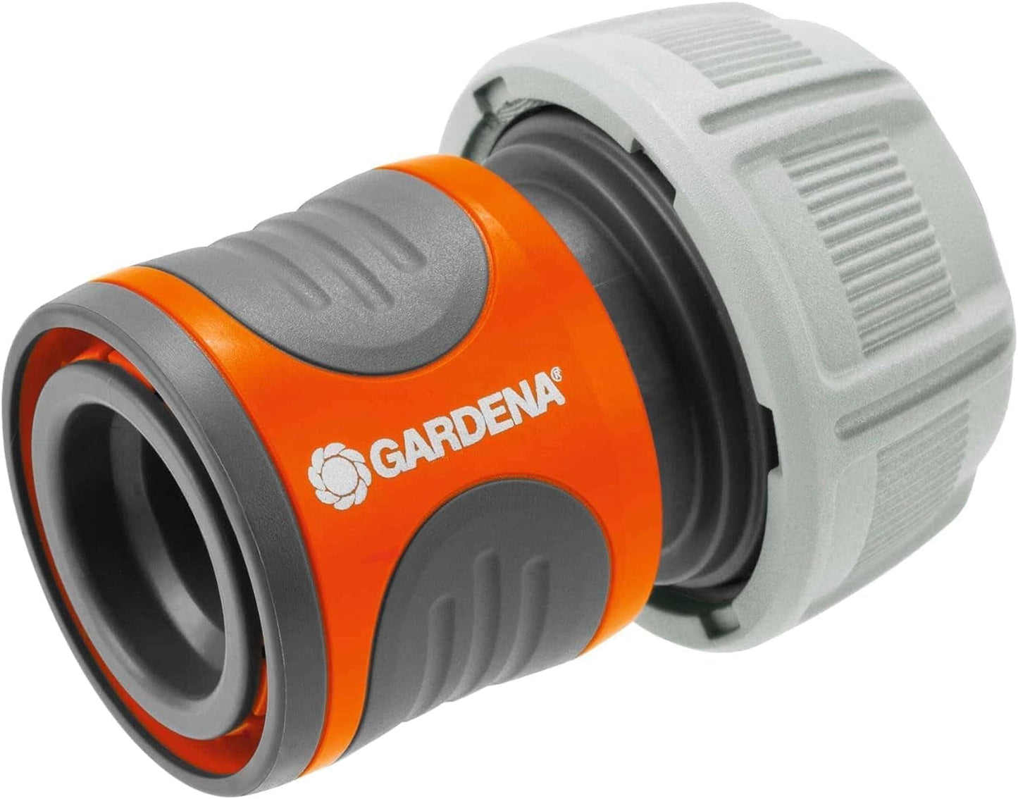 Gardena 13 mm (1/2 tomme) og 15 mm (5/8 tomme) slangestik: Push-in tilslutning til slangeende, fordybninger til fastspænding, nem montering, pakket (18215-20)
