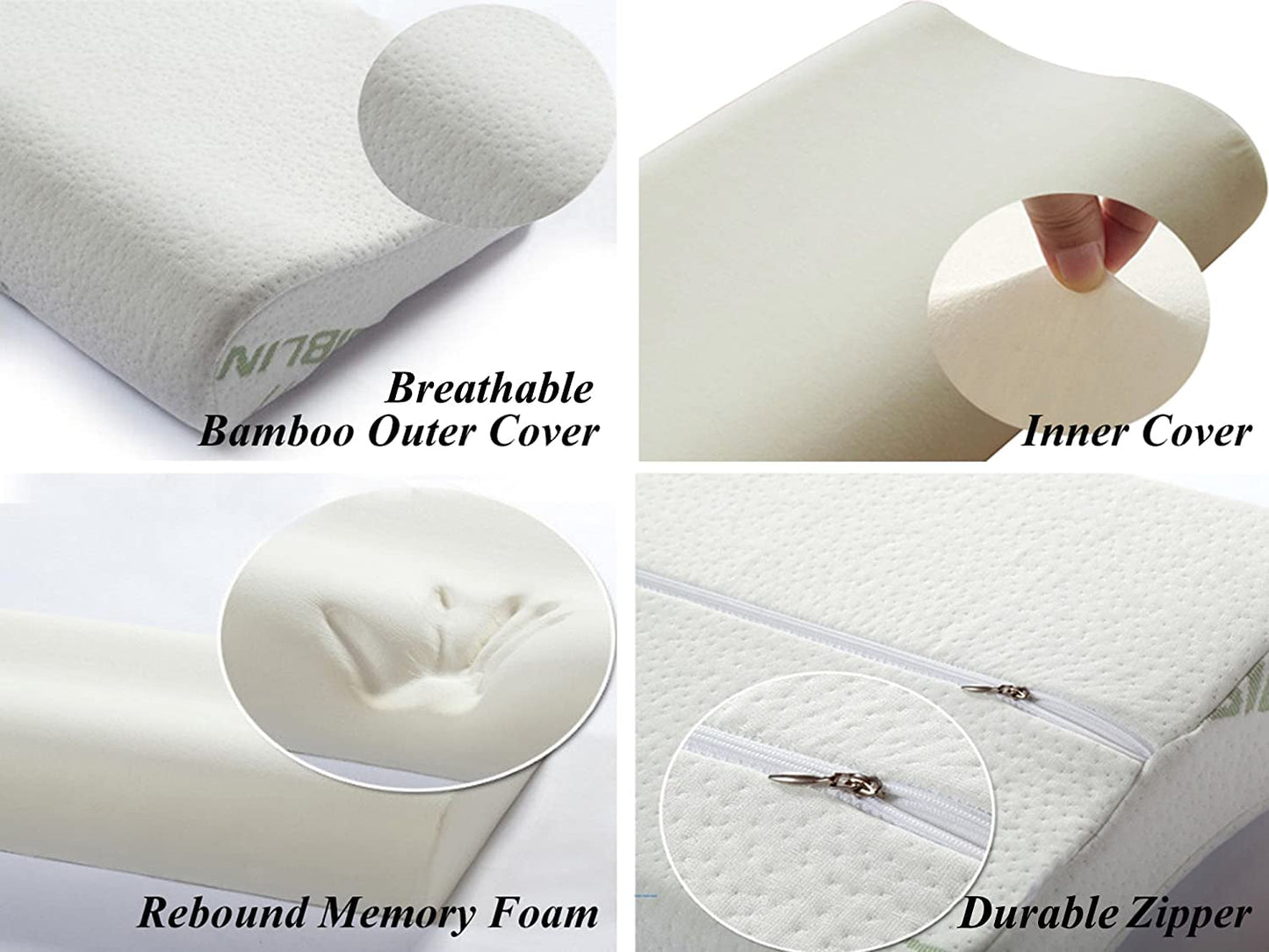 Memory Foam pude, nakkestøttepude, ergonomisk nakkepude til forskellige sovestillinger med aftageligt betræk Cervikal ortopædiske puder Naty Shop