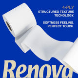 Renova Renova Divine Perfection toiletpapir, 42 ruller, premium toiletpapir, 4-lags, ultrablødt, ekstra styrke, tykt, blødt og absorberende, Fsc-certificeret papir, 4400G