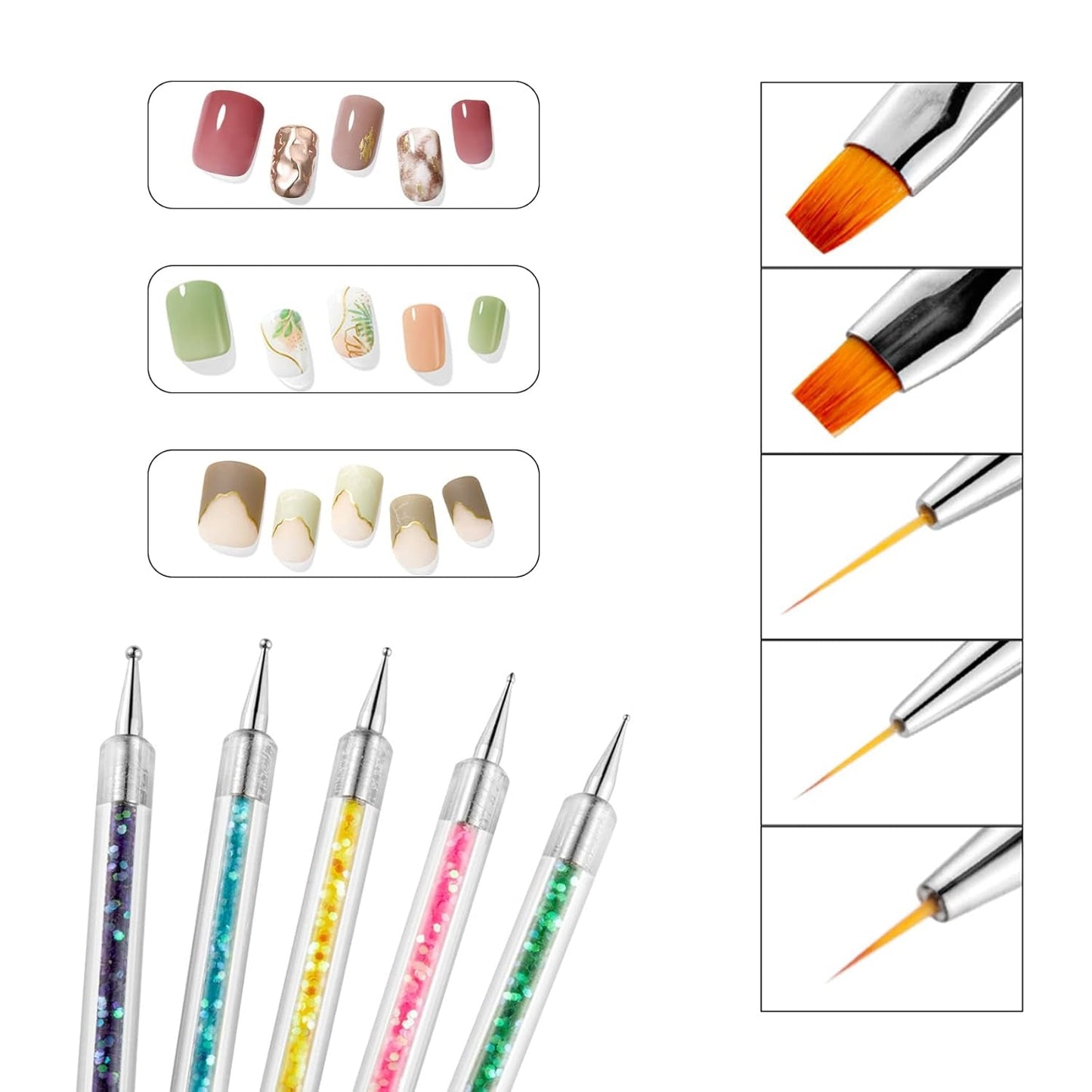 Nagel Art Fineliner Pinsel[5 Stück],Nagel Art Liner Pinsel,Professionel Detail Pinselet,Nagellack Pinsel,Für Nail Art Design Malersalon,Nageldesign Nagel Fußpflege