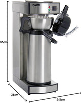 Saro espressomaskine inkl. karaffel med isoleret rustfri stålpumpe – 2,2 l – tilberedningstid ca. 5–6 min – beskyttelse ved kørsel uden vand – 2.069 kW – model THERMO 24