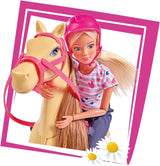 Simba 105730939 - Steffi Love ridetøj 2 heste Fuldleddet modedukke 29 cm til børn fra 3 år og opefter