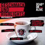 DEAD OR ALIVE Espresso No3 - Starke Espressobohnen 1kg - 100% Robusta - Kaffeebohnen für Kaffeevollautomat und Espressomaschine - Ganze Bohnen mit viel Koffein aus Italien - Kaffebønner
