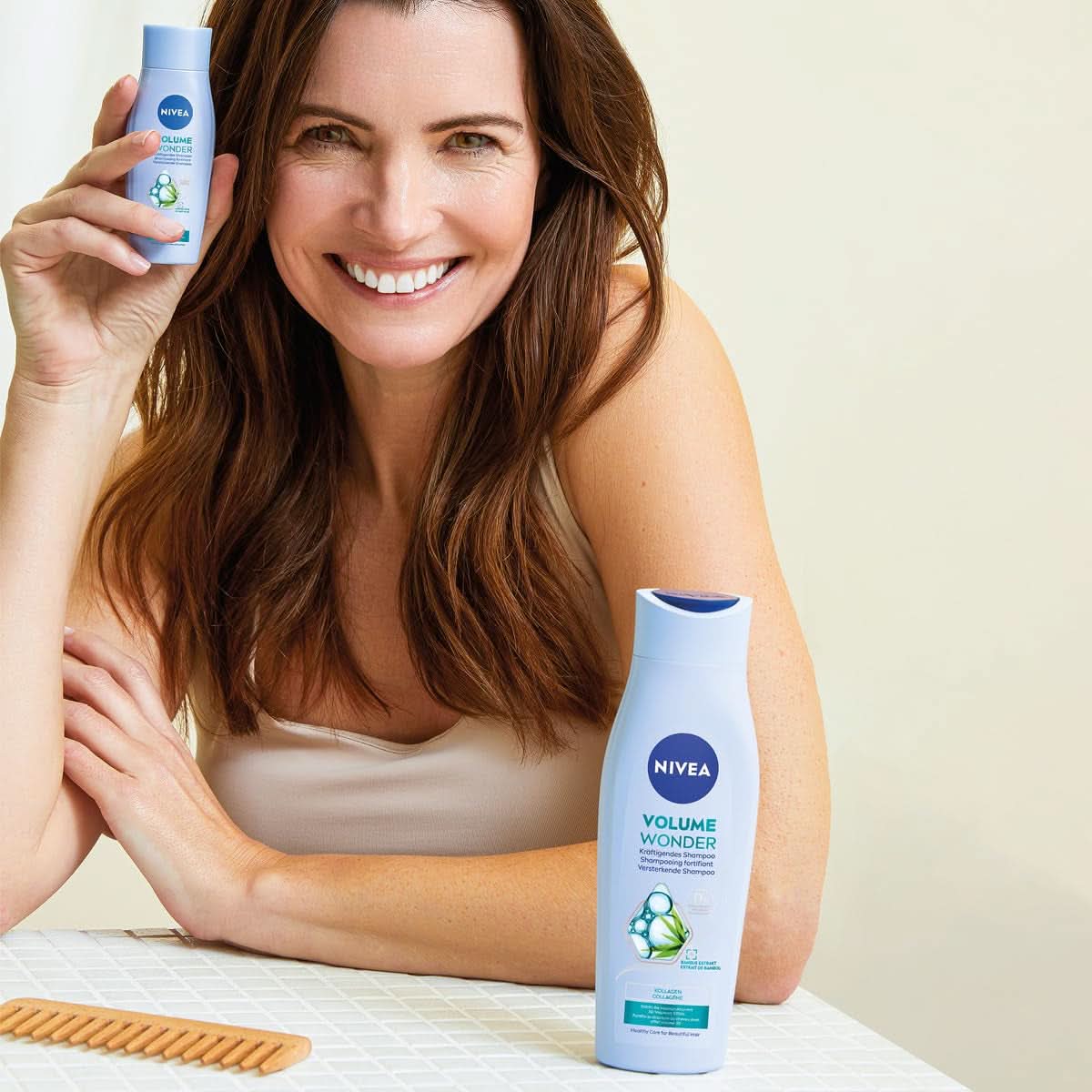 NIVEA Volume Wonder Strengthening shampoo, volumengivende shampoo, 50 ml bruser og bad Naty Shop