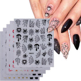 5 stk Halloween 3D negle stickers, 5D stereoskopiske negle stickers, negle dekorationer, negle design tilbehør