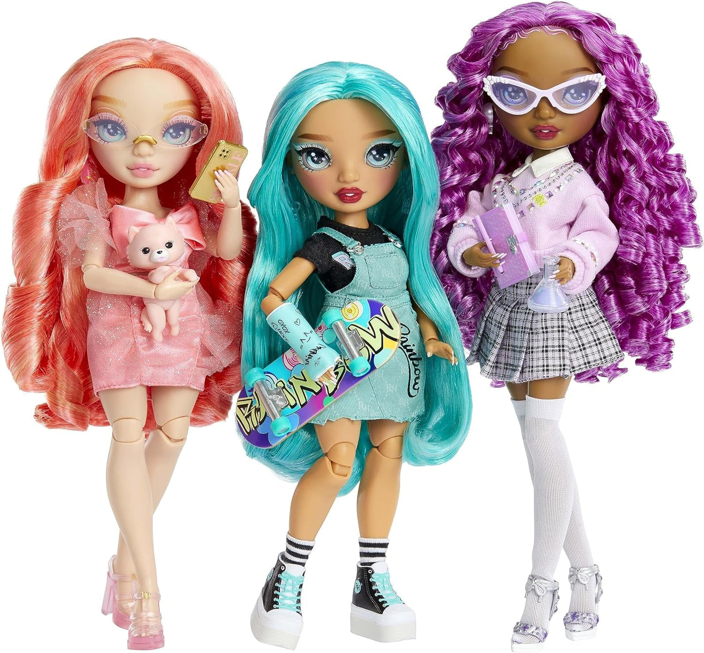 Rainbow High Fashion Doll - Pinkly Paige - Pink modedukke i et modetøj - med briller og over 10 farverige legetilbehør - Ideel til 4-12 årige og samlere