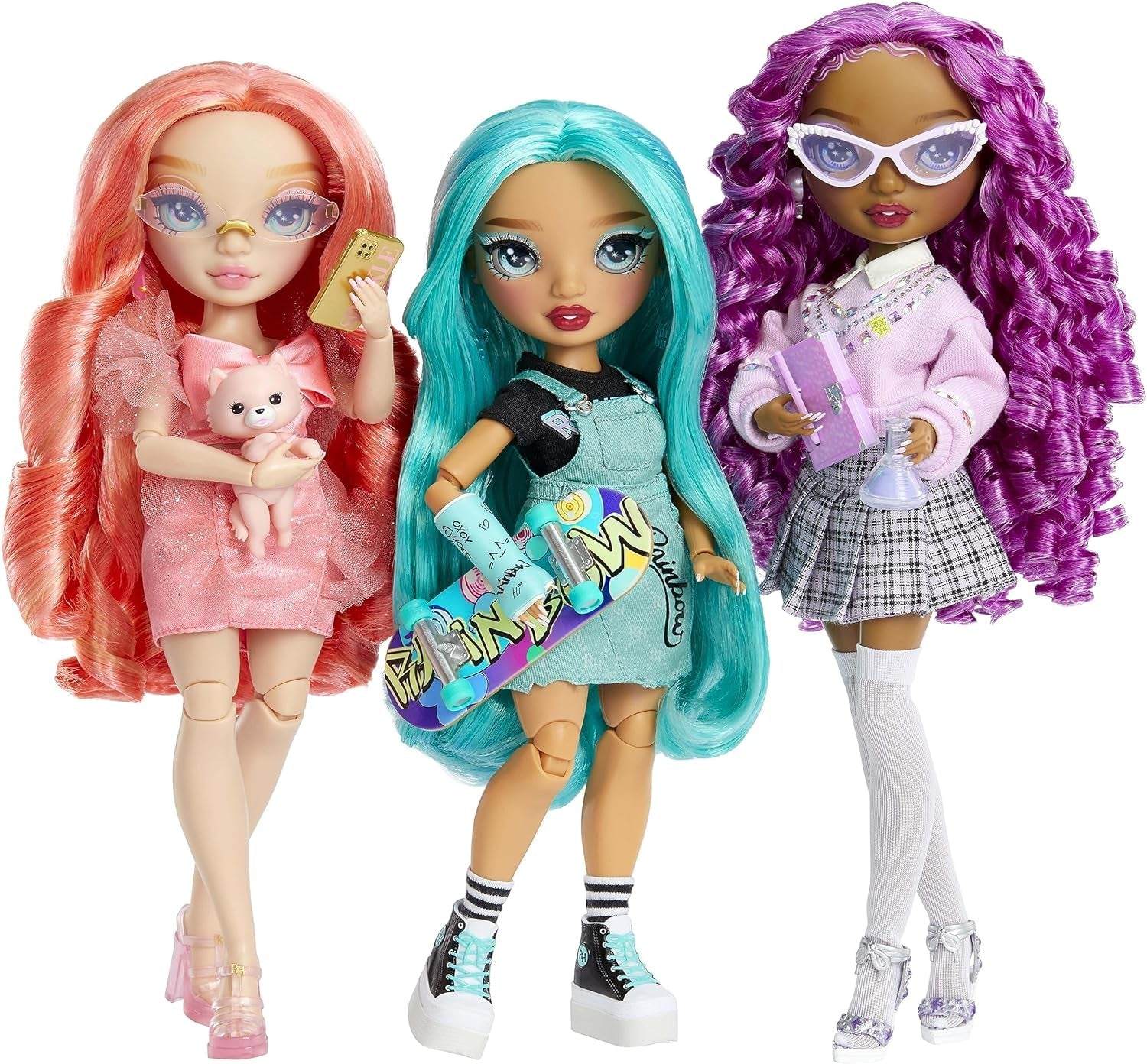 Rainbow High Fashion Doll - Pinkly Paige - Pink modedukke i et modetøj - med briller og over 10 farverige legetilbehør - Ideel til 4-12 årige og samlere