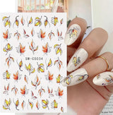 6 Blatt Herbst Nagelsticker,Ahornblatt Selbstklebend Nagelaufkleber,Herbst Nail Sticker,Nageldesign Tilbehør,Nail Art Sticker,Selbstklebende Deko Für Nägel