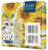 PAW - 3-lags servietter (33 X 33 Cm) I 20 stykker I Perfekt til fødselsdage, fester, datoer I Efterårsbordpynt I Farverige papirservietter - Solsikkegule kronblade I Dansende solsikke