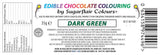 Madfarve Sugarflair Chocolate Madfarve til mørkegrøn chokolade - Farvet økologisk kakaosmør, chokoladefarve til farvning af chokolade, praliner - 35g