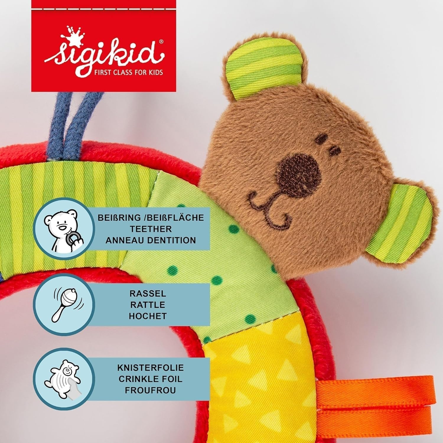 SIGIKID 40490 Aktiv ring Baby Activity PlayQ Legetøj til piger og drenge anbefales til børn fra 3 måneder flerfarvet Babylegetøj Naty Shop