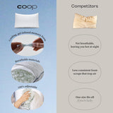 Coop Home Goods Eden Cool Justerbar Pude King Size Justerbar Gel Infunderet Memory Foam Blødt åndbart Lulltra stof Ideel til alle sovende Miljøvenlige Naty Shop Standard puder