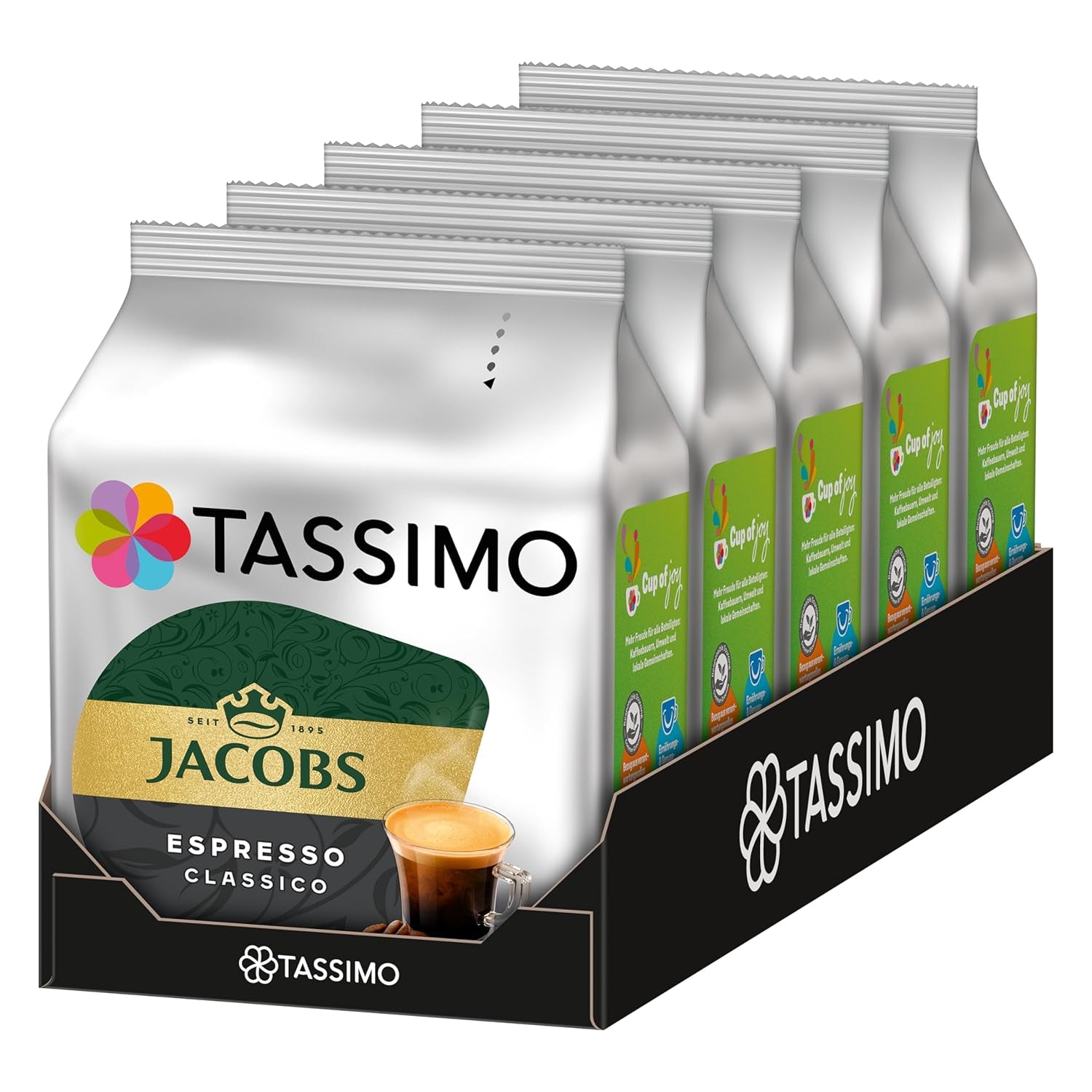 Tassimo Kapseln Jacobs Espresso Classico, 5 x 16 pads, 80 Kaffeekapseln