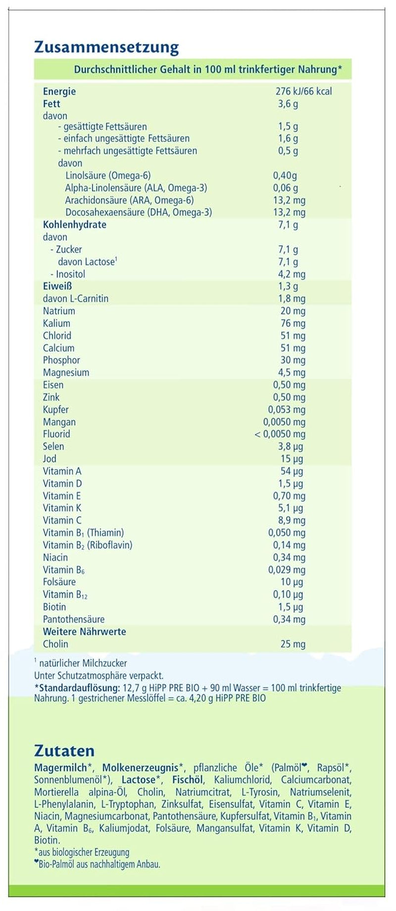 HiPP PRE økologisk spædbørnsmælk (4 x 600g), fra fødslen, indeholder kun laktose som kulhydrat, af bedste økologiske kvalitet