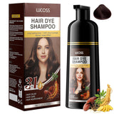 Instant Black Hair Shampoo, Natural Hair Color Shampoo, 100 % grå dækning - Nemt og hurtigt, Semi Permanent Color til Black Hair, Hårfarve Shampoo til mænd og kvinder Naty Shop Hårfarve Mørkebrun