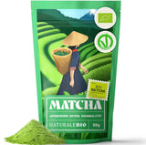 Naturalebio BIO Grøn te pulver 100 g. Til madlavning og bagning. Original japansk matcha. Grøn te fra Japan, vegansk, glutenfri og ikke-GMO. Naturligt økologisk produkt.