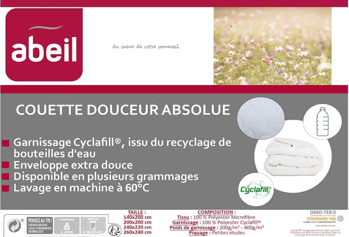 Abeil 15000000325 Pude, hvid, hvid, 240 X 260 cm Dyner og dyner Naty Shop