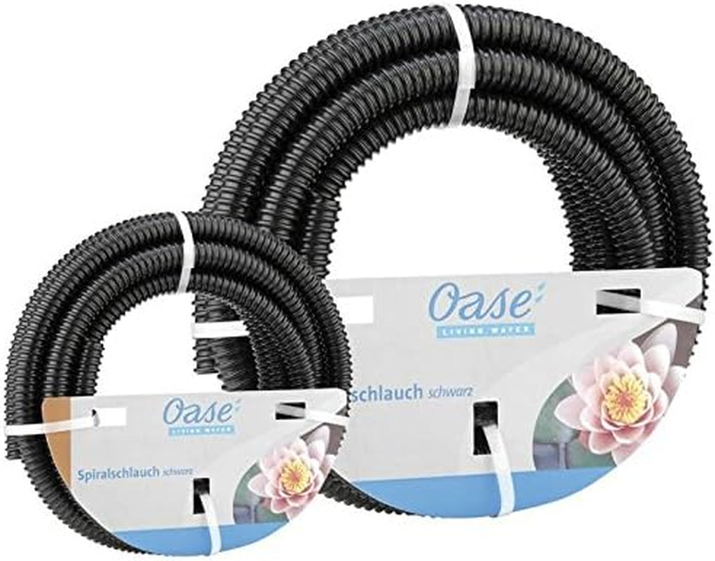 Sort spiralslange Oase 1 1/2", 5 m - slangesektion af PVC-materiale, velegnet til 1 bar (arbejdstryk)