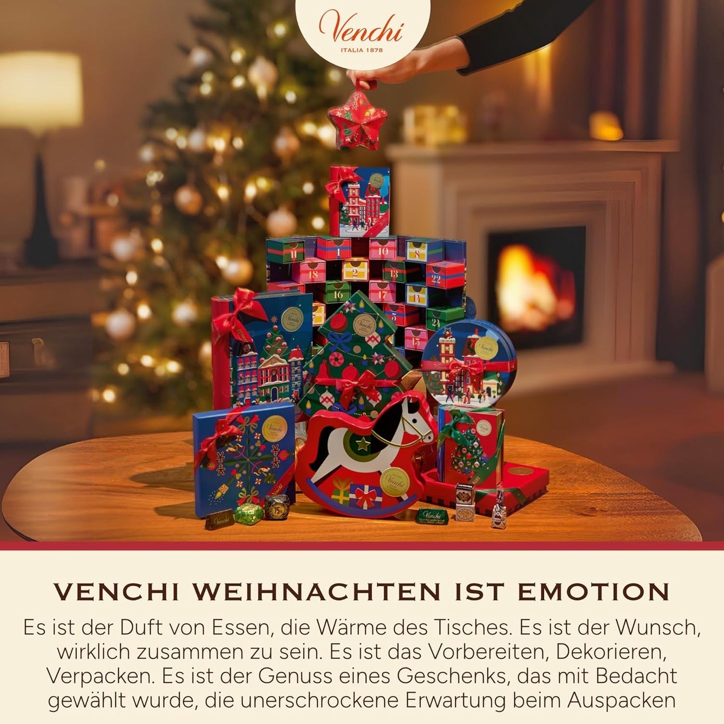 Venchi, Brutto&Buono, håndlavet "Piedmont Forest Hazelnut" grantræformet mælkechokoladebar, 200 g, glutenfri, julekollektion i begrænset udgave, gaveidé