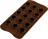 Silikomart 3D flammende chokoladeform - unikke 3D-former med indre kant til runde baser