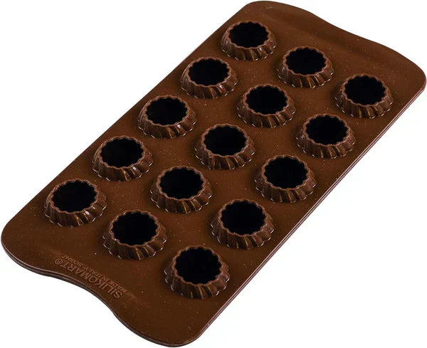 Silikomart 3D flammende chokoladeform - unikke 3D-former med indre kant til runde baser