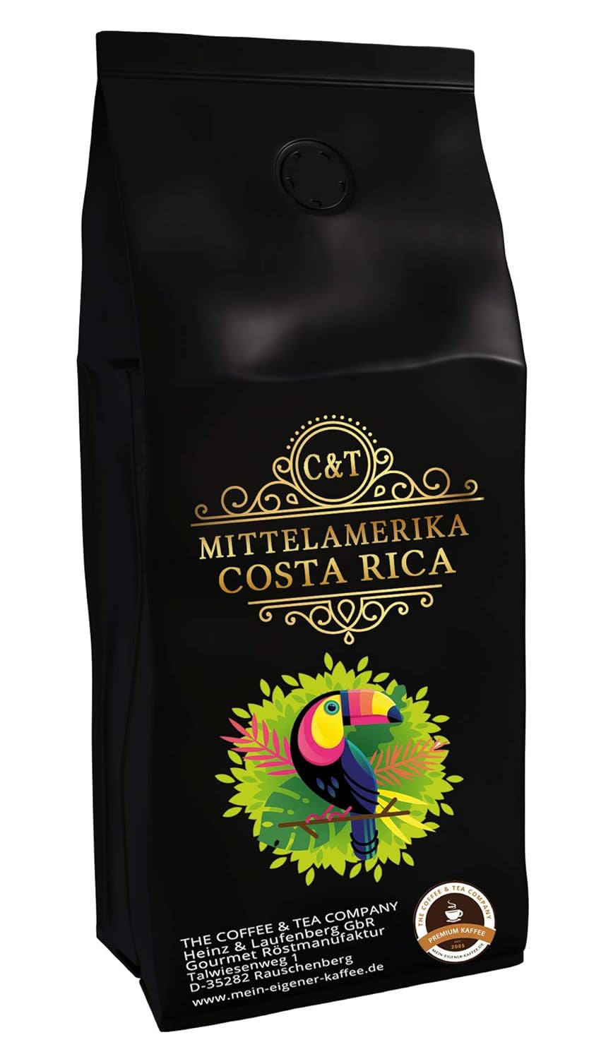 C&T kaffe fra Costa Rica 100% Arabica Fremragende premium kaffe fra Mellemamerika (hele bønner, 1000g)