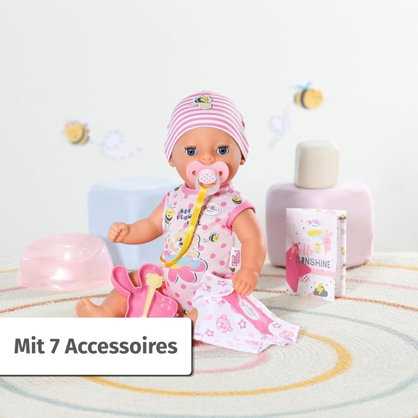 Baby Born Lena babydukke (Girl) - 36 cm - 7 funktioner inklusive tilbehør og madras - Fungerer helt uden batterier - Velegnet til små børn fra 1 år