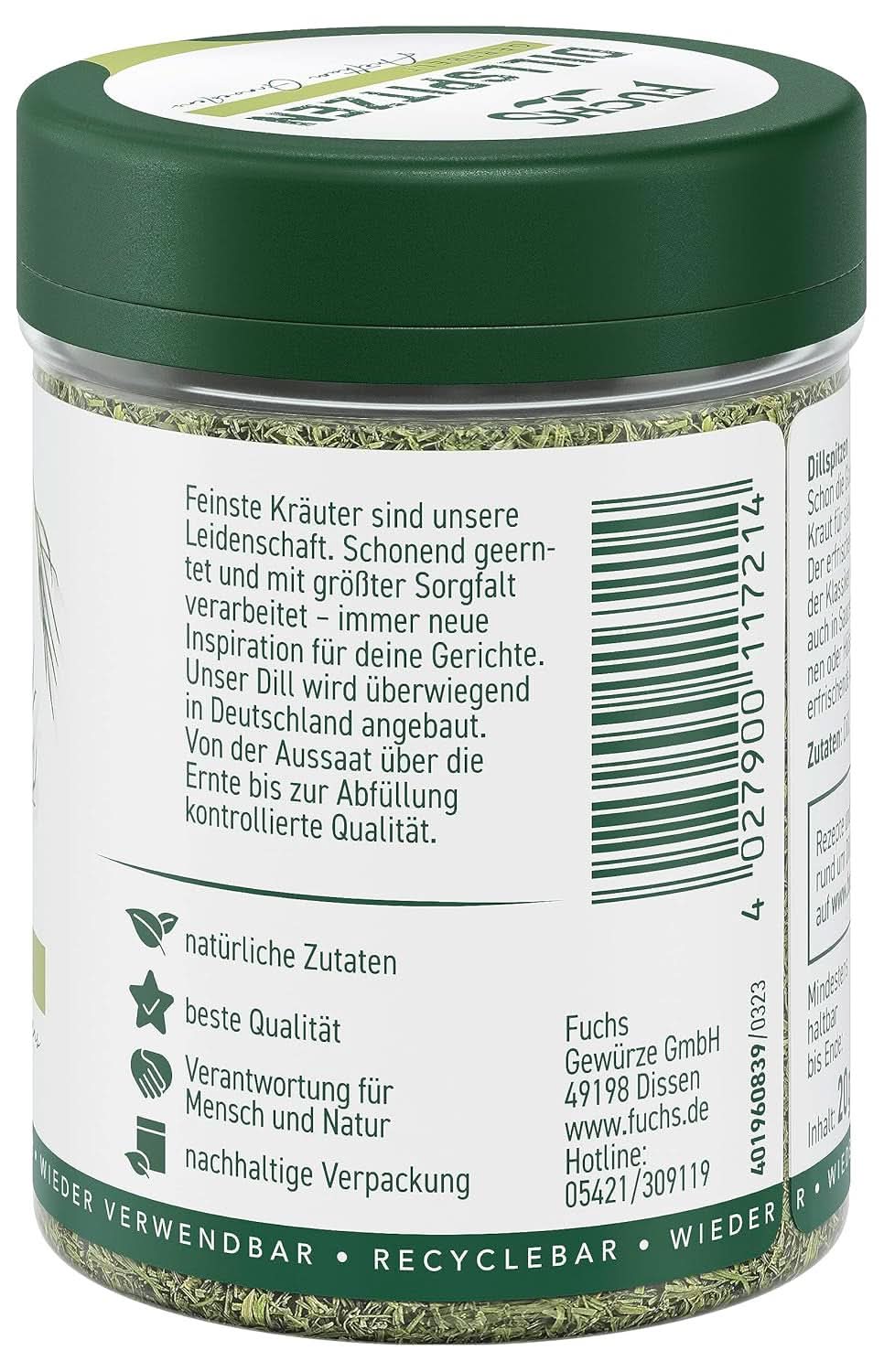 Fuchs hakket dild, 20 gram Condimente Naty Shop