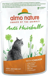 Almo Nature Functional - Anti-hårbolde - Vådfoder til voksne og modne katte - med hvalpe - Bekæmper dannelsen af ​​hårbolde - 70 g (pakke med 30)