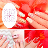 3D Nagelsticker 30 Blatt Nagelsticker Selbstklebend Blumen Blumenherzform Nageldesign Nagelsticker Nageldesign Tilbehør Nagelaufkleber Für DIY Dekoration, Maniküre, Handyhüllen