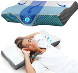 Nakkesmertepude, Ergonomisk ortopædisk Nakkepude, Side Back Abdominal Memory Foam Pude, Anti Snorken Pude til Mænd Kvinder (62 * 34,5 * 12/8CM) Cervikal Ortopædiske Puder Naty Shop