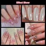 2 Schachteln Weiße Perle Chrom Nagelpuder - Transparent Aurora Ice Shimmer Chrome Pigment Pulver Für Nägel, Glaseret Donut Glitzerpuder Negle Spiegeleffekt-Glitter Nagelkunst-Pulver Für Diy-Salon