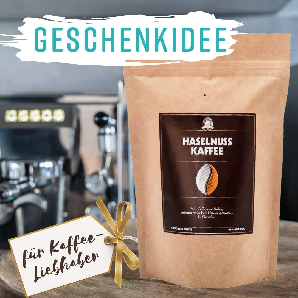 Henry's hasselnøddekaffe 1000g - Raffineret gourmetkaffe med de fineste smagsvarianter - håndværkerristet - premium kaffebønner