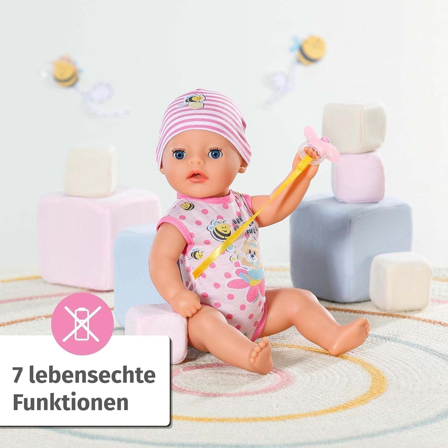 BABY Born Lena (Little Baby Girl) 36Cm, 7-funktions dukke til børn fra 1 år, fungerer uden batteri, stor dukke 36cm Dolls Naty Shop