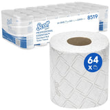 Scott® Essentialtm 8519 toiletpapir 2-lags hvidt Fsc-certificeret genbrugsfiber toiletpapir 64 ruller X 350 ark (i alt 22.400 ark)