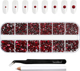 Beadsland 2500 stk Glas Nailart Strasssteine ​​​​Kristall Flatback Edelsteine ​​​​Runde, ​​Für Handwerk Gemischt 8 Größen SS4 ~ SS30 Mit Picking Pinzette Und Stift (Kristall Weiss)