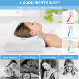 Findigit Health Pude, Memory Foam Pude, Ortopædisk nakkestøttepude til side- og rygsover, Ergonomisk cervikal rygsøjlepude (60 X 35 X 11/9 cm) Cervikal ortopædiske puder Naty Shop