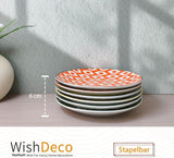 kagetallerken, sæt med 6; små desserttallerkener (15 cm); salatplader af porcelæn; farverige tallerkener til morgenmad; mini tallerkener til pasta, frugt, brød