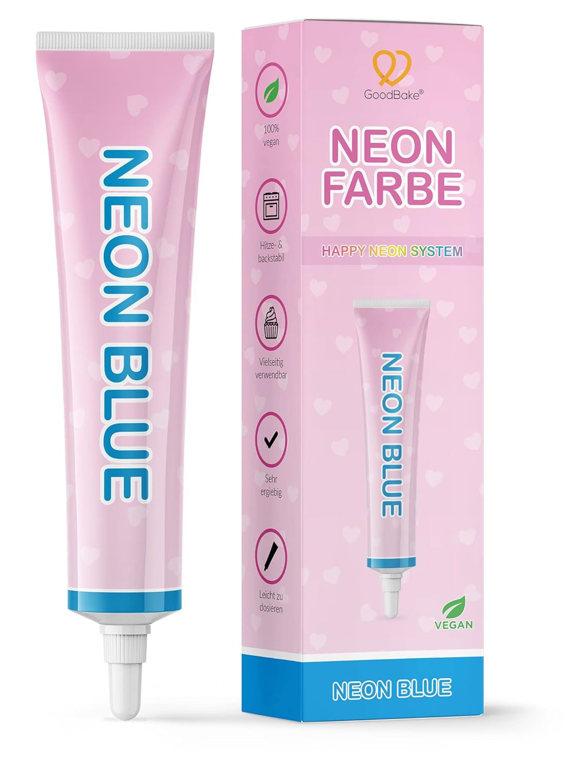 Goodbake Neonlebensmittelfarben 6 Farben Set – Intensiv Lebensmittelfarbe – Lebensmittelfarbpaste – Zum Einfärben Von Torten, Fondant, Buttercreme Uvm. – 100 % vegansk Naty Shop Neon Blau