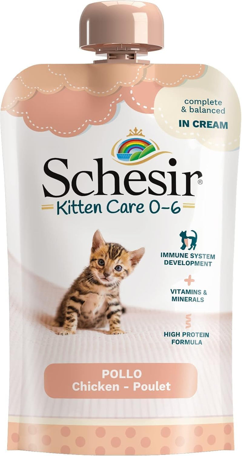 Vådfoder til små katte med fløde af kylling og kylling - Vådfoder til små katte - Vådfoder til katte med fløde af kylling, kornfri, høj i protein, vitaminer og mineraler (20 poser x 150 g)