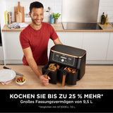Ninja Foodi AF400EUCP MAX Dual Zone Airfryer, 9,5L Airfryer, 2 rum, med tang, non-stick belægning Husholdningsapparater Naty Shop