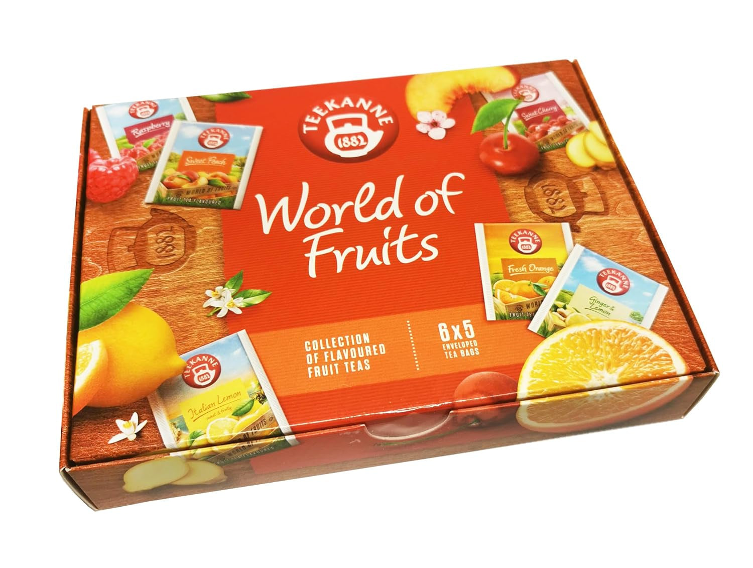Teekanne World of Fruits (NY UDGAVE) - Æske med udvalg af frugtteer - 6 smagsvarianter * 5 teposer