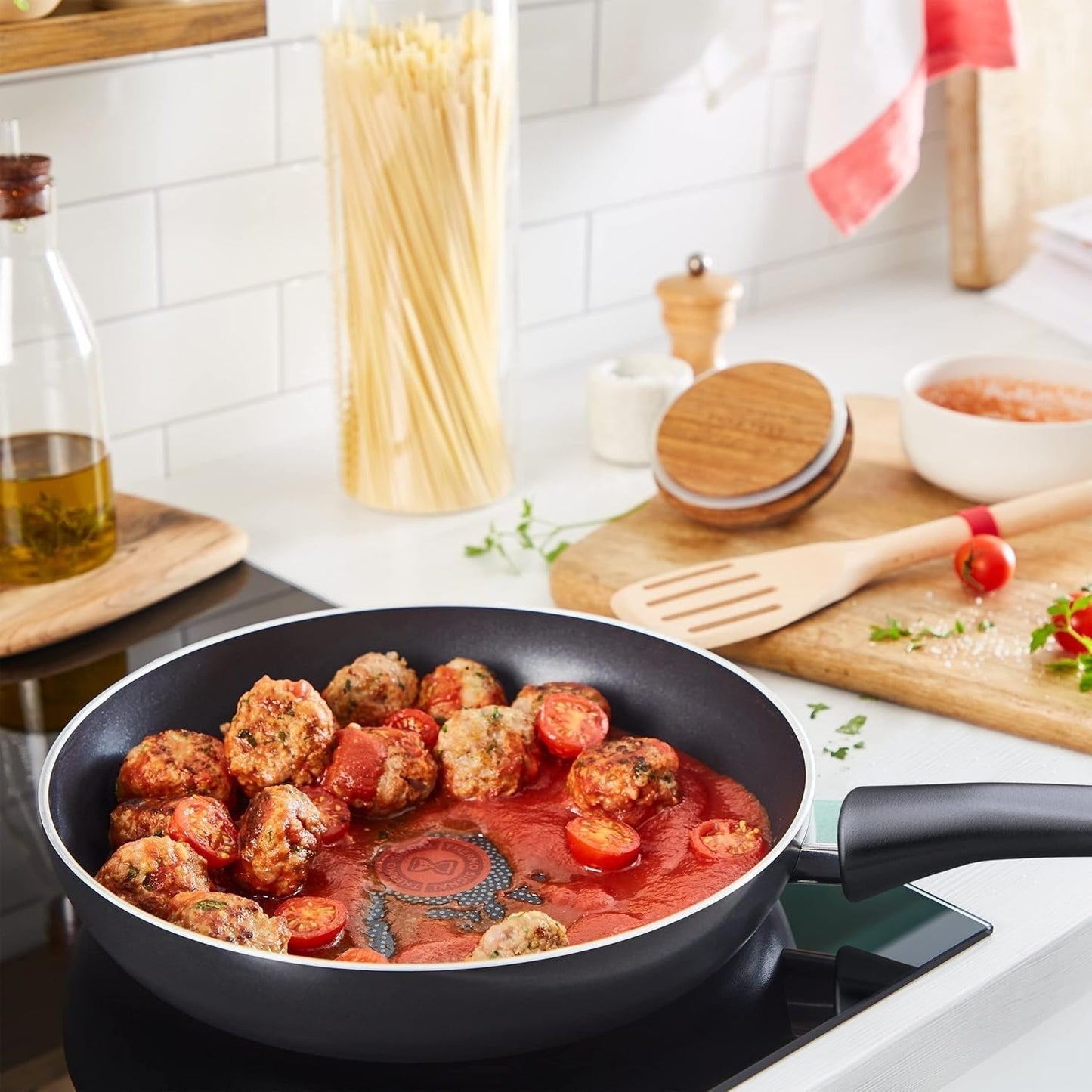Tefal C27808 Generøs kogepande 32 cm, non-stick belægning, Thermo-Fusion base, alle typer induktionskogeplader Gryder og pander Naty Shop