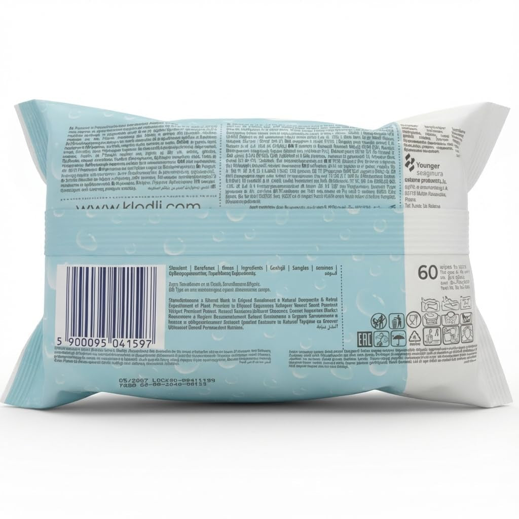 Kindii Water Care Wet Wipes - Aqua Baby Wipes - 100% viskose, 99,9% vand, grapefrugtekstrakt, tørklæde størrelse 150x200, 100% biologisk nedbrydeligt, plastikfri, renseservietter til følsom hud