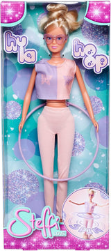 Simba 105733619 - Steffi Love Hula Hoop, Legetøjsdukke med sportstøj, Hula Hoop og mekanisk funktion, 29 cm, Alders 3+