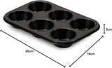 , Form 6 muffins 18,5x27cm, sorte Forme og bakker til bagning Naty Shop